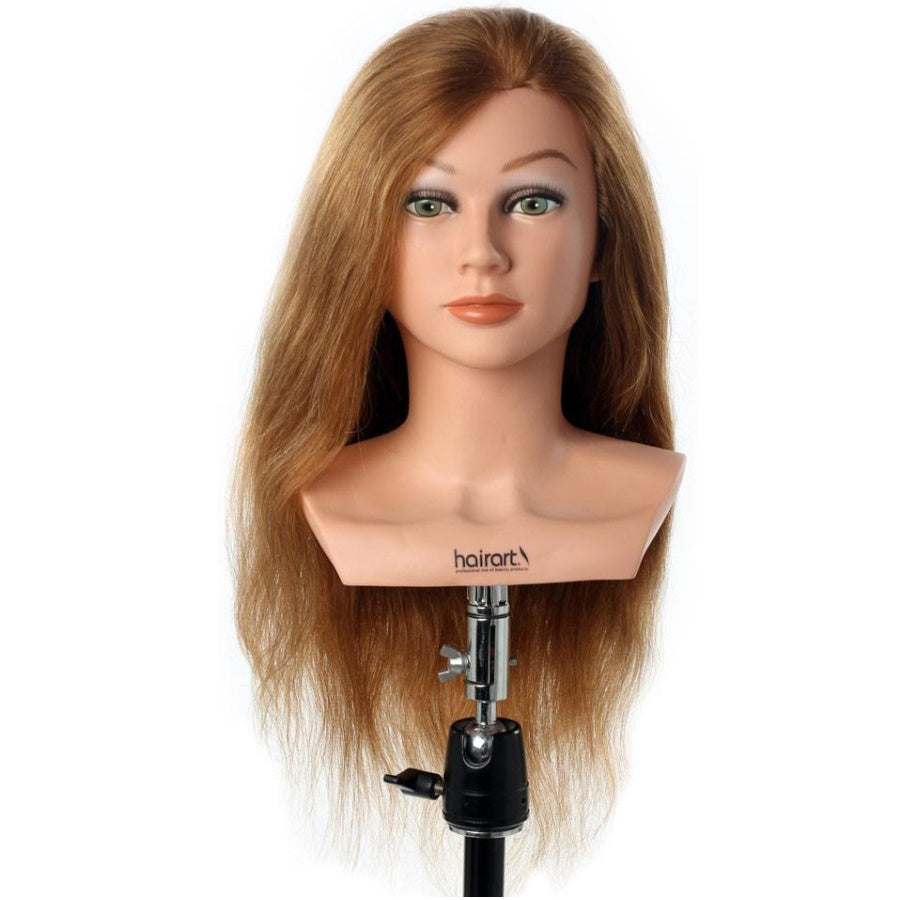 Hairart Cosmetology Mannequin Head (Competition-20) 100% Human Hair 20 Length w/Shoulder Platform