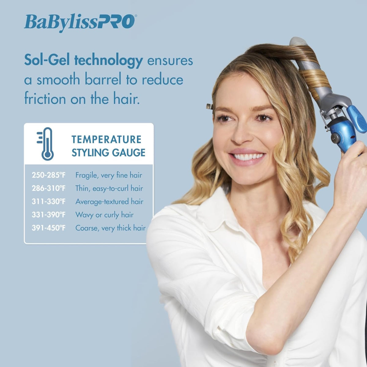 BaByliss PRO 1" Nano Titanium Spring Curling Iron 