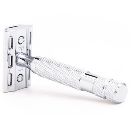 Rockwell 2C White Chrome Adjustable Double Edge Safety Razor Safety Razor