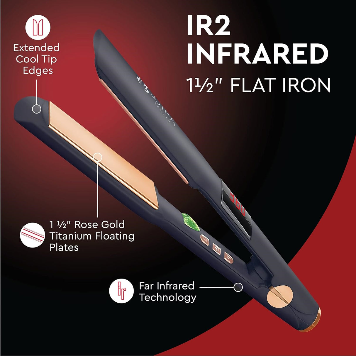 Sutra Professional Flat Iron Infrared Digital 1-1/2" Hair Straightener 