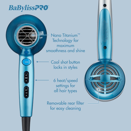 Babyliss Pro 2000 Watt Nano Titanium Dryer - BNT5548 