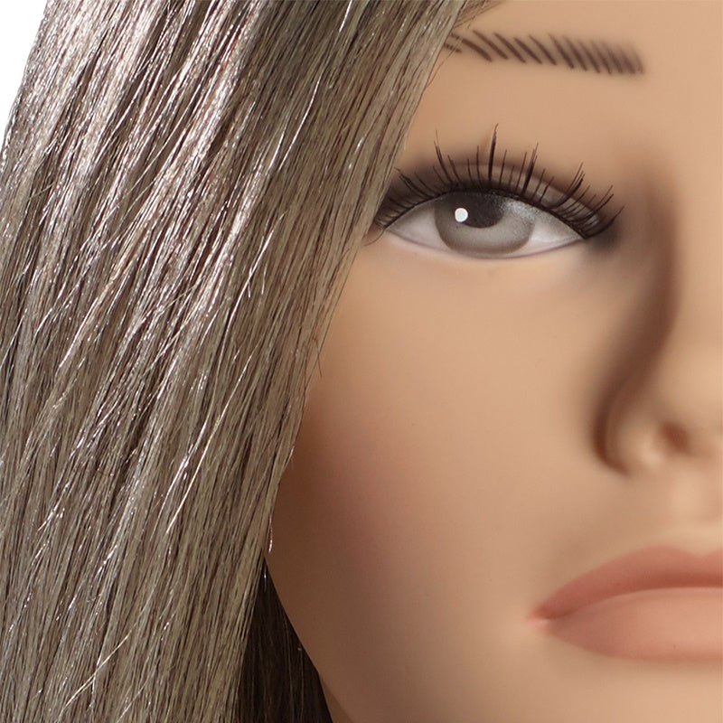 L'IMAGE Granny Virgin European Gray Hair Mannequin Head 