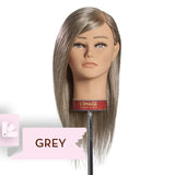 L'IMAGE Granny Virgin European Gray Hair Mannequin Head 