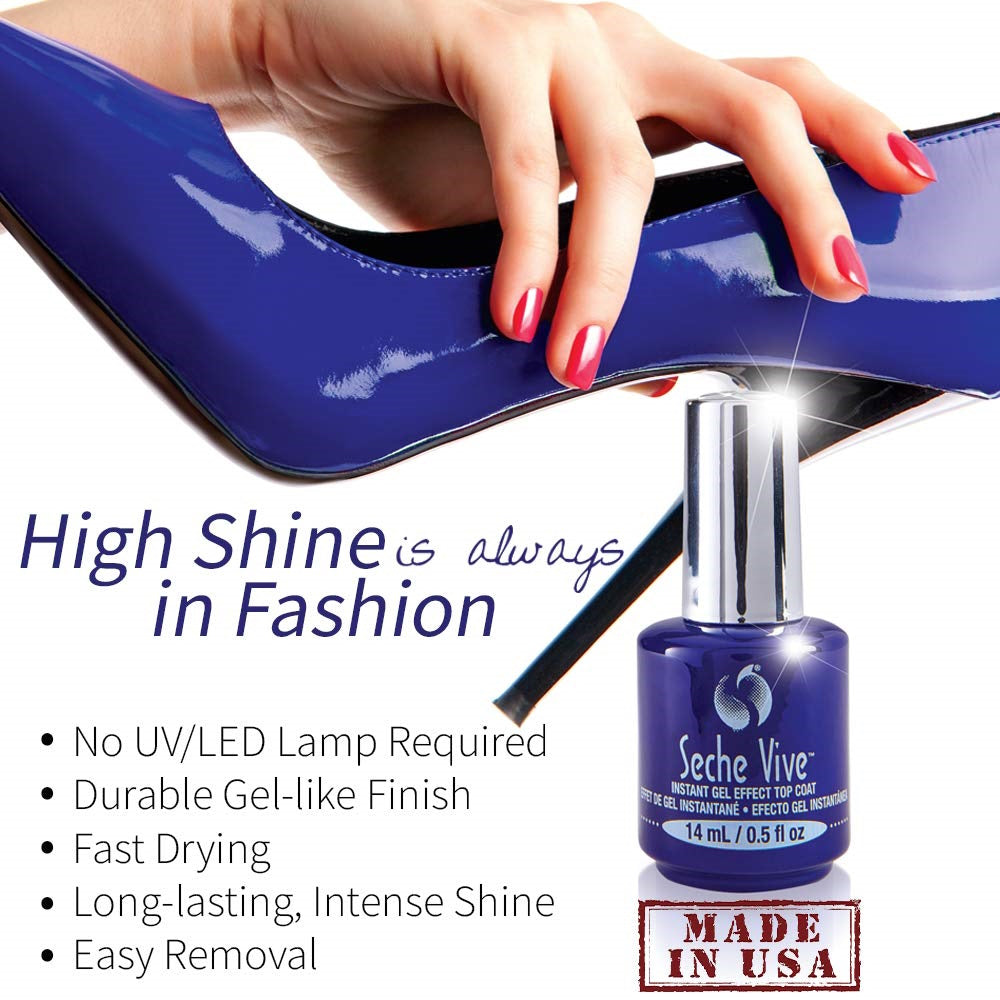 SECHE Vive Instant Gel Effect Top Coat 0.5 fl oz nail polish