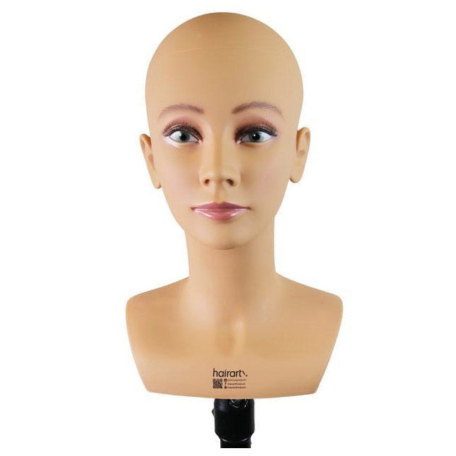 Julia Bald Female Shoulder Display Mannequin Head w/ Eyelashes – Simply  Manikins
